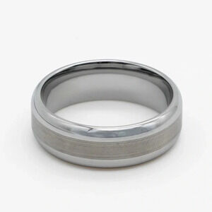 NWT MENS SILVER TUNGSTEN DAZZLING REFLECTION RING BAND